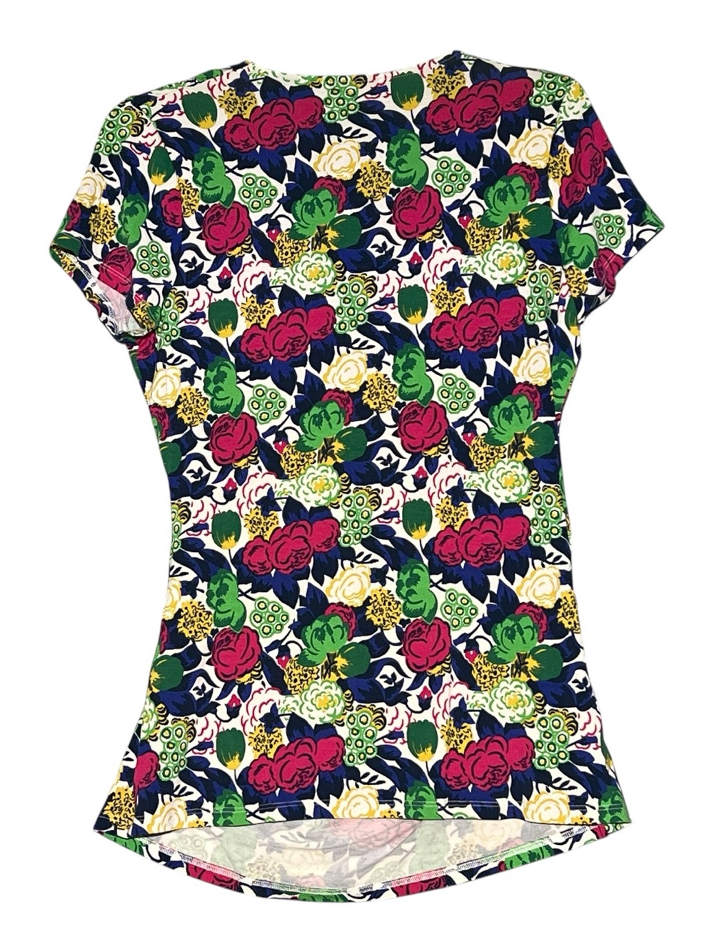 BODEN Floral Faux Wrap Surplice Top V-Neck Short Sleeve Stretch US 12 UK 16 - Picture 3 of 8